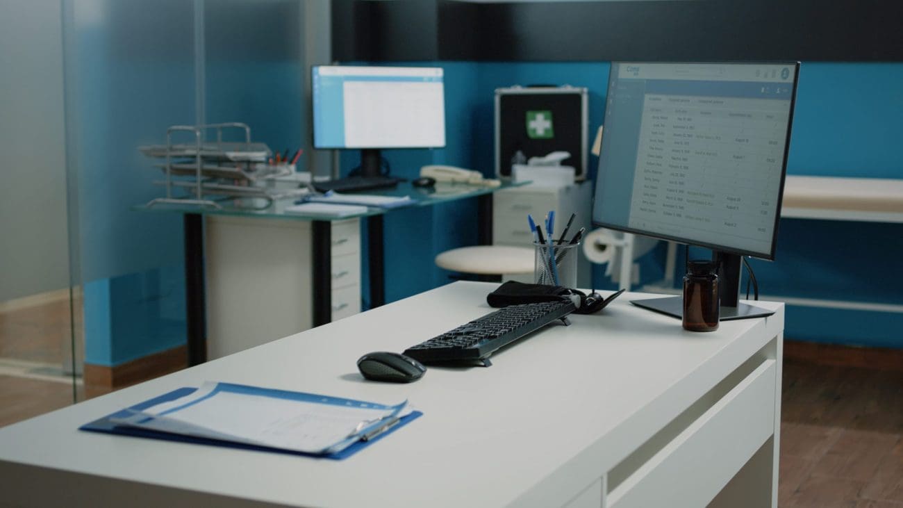 Modern computer workspace