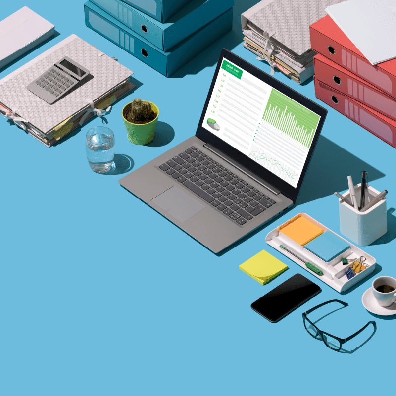 Laptop displaying Microsoft Office