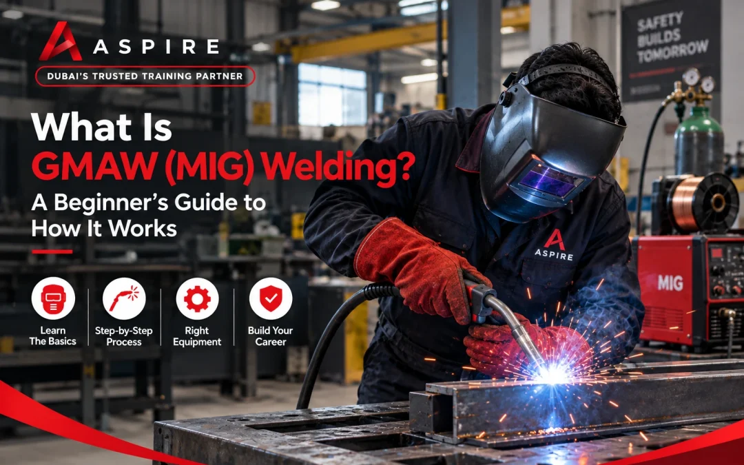 a welder welding in we aspire training pratical session